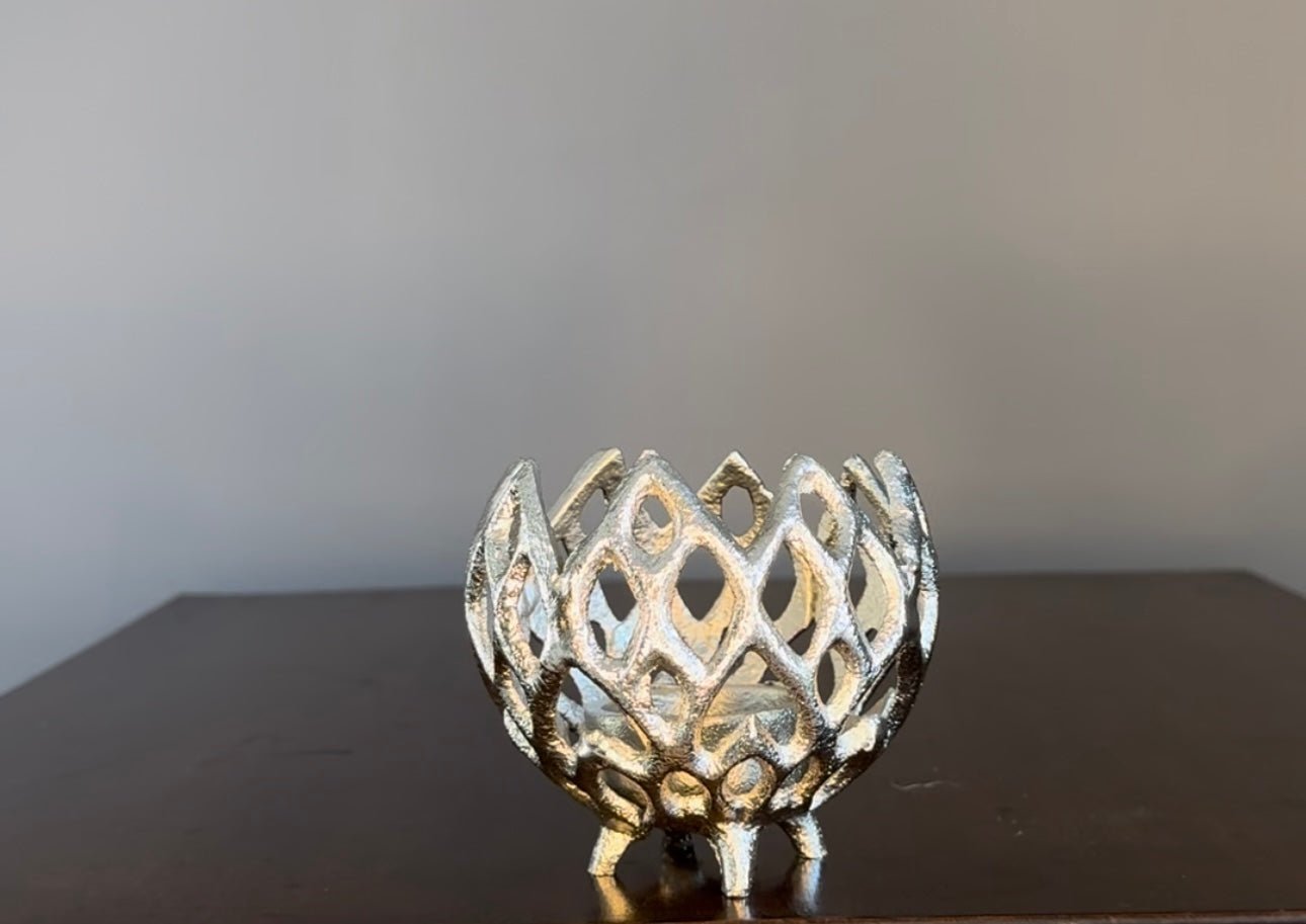 3er Set 'Pfau' Kerzenhalter Silber - Namsalhome