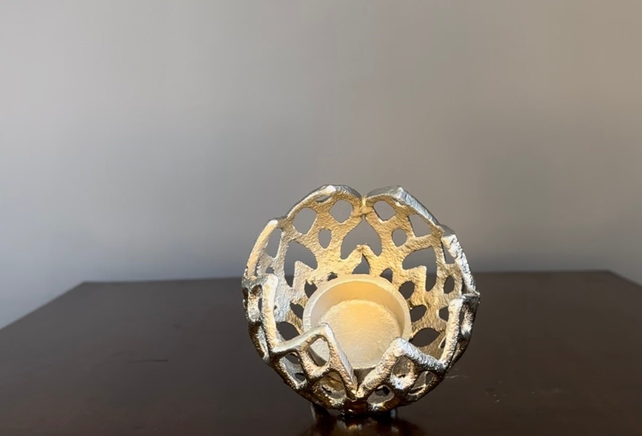 3er Set 'Pfau' Kerzenhalter Silber - Namsalhome