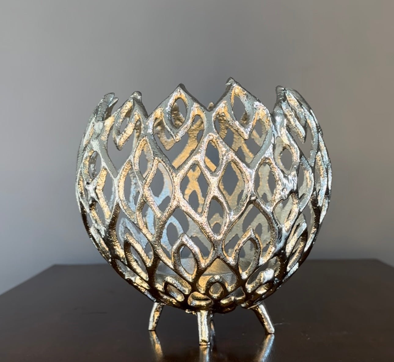 3er Set 'Pfau' Kerzenhalter Silber - Namsalhome
