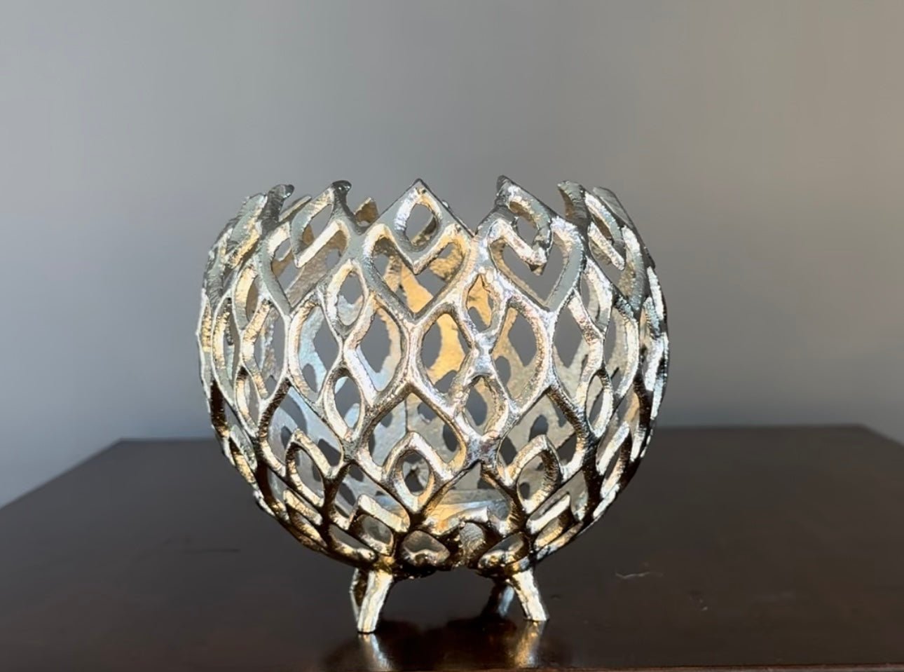 3er Set 'Pfau' Kerzenhalter Silber - Namsalhome