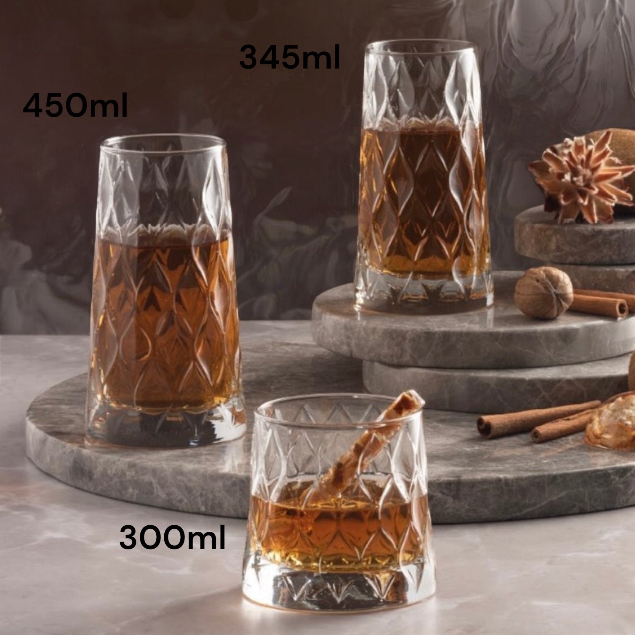 4er Set 'Leafy Long' Trinkglas (345ml) - Namsalhome