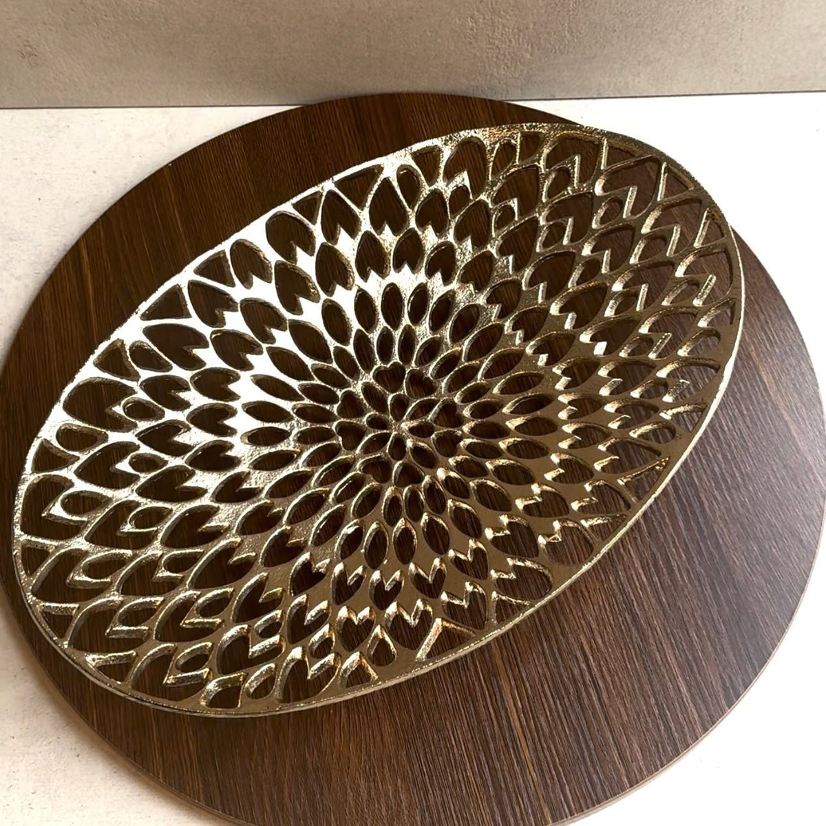 'Pfau' Gold-Dekoschale Oval in 3 Größen - Namsalhome