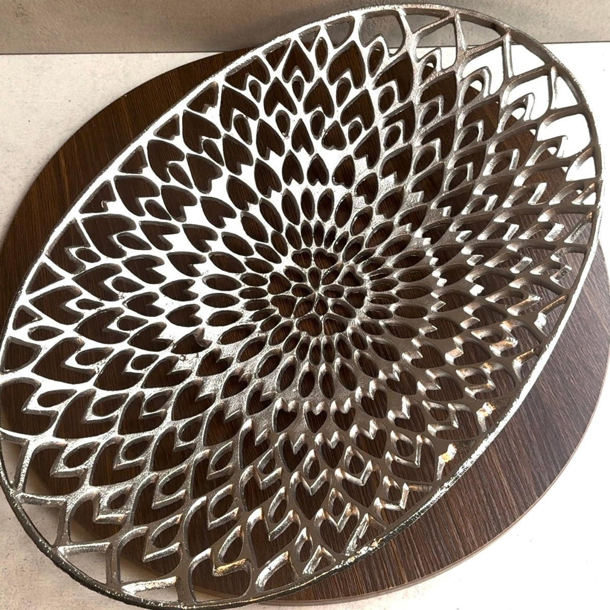 'Pfau' Silber - Dekoschale Oval in 3 Größen - Namsalhome