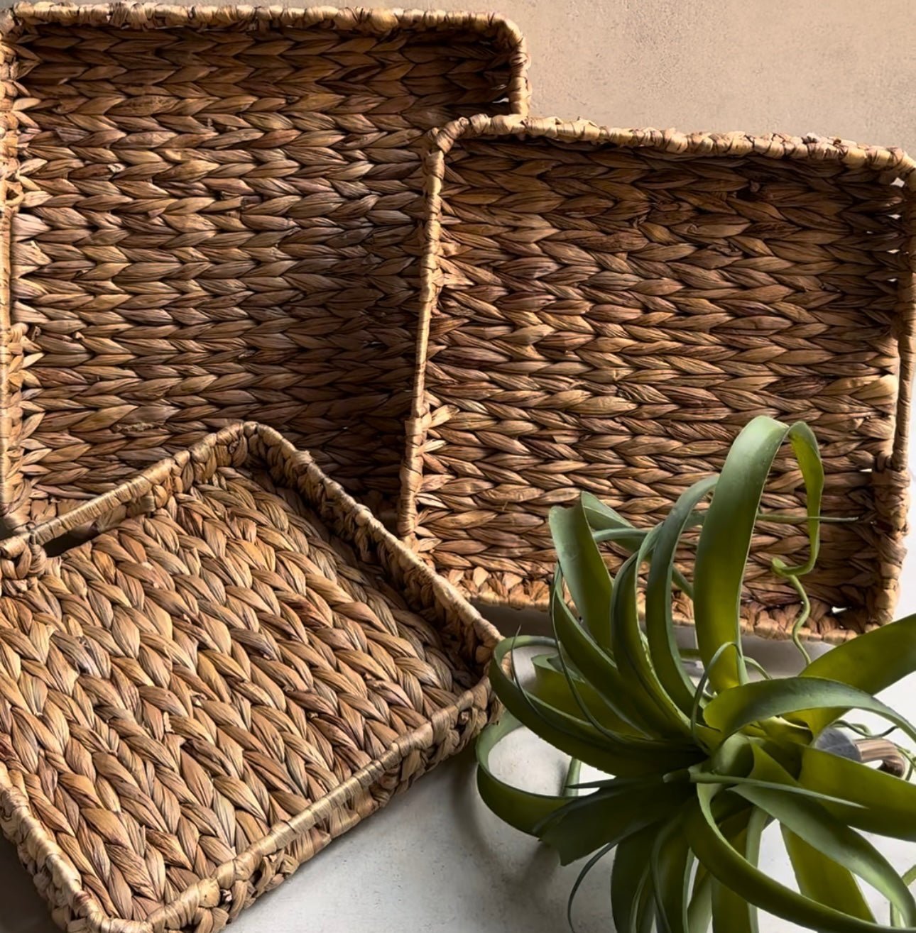 'Rattan' Serviertablett Quadratisch (Einzeln oder Set) - Namsalhome