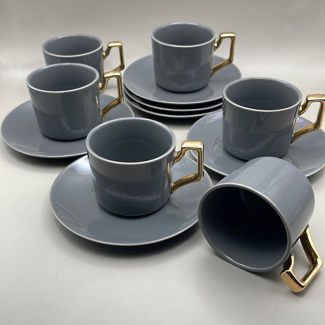 'Schäfer - Grau' Mokkatassen - Set 12tlg. für 6 Personen - Namsalhome