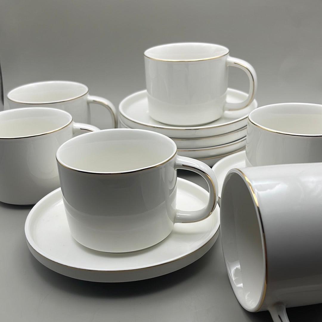 'Serenova Gold' Kaffeetassen - Set 12tlg. für 6 Personen - Namsalhome