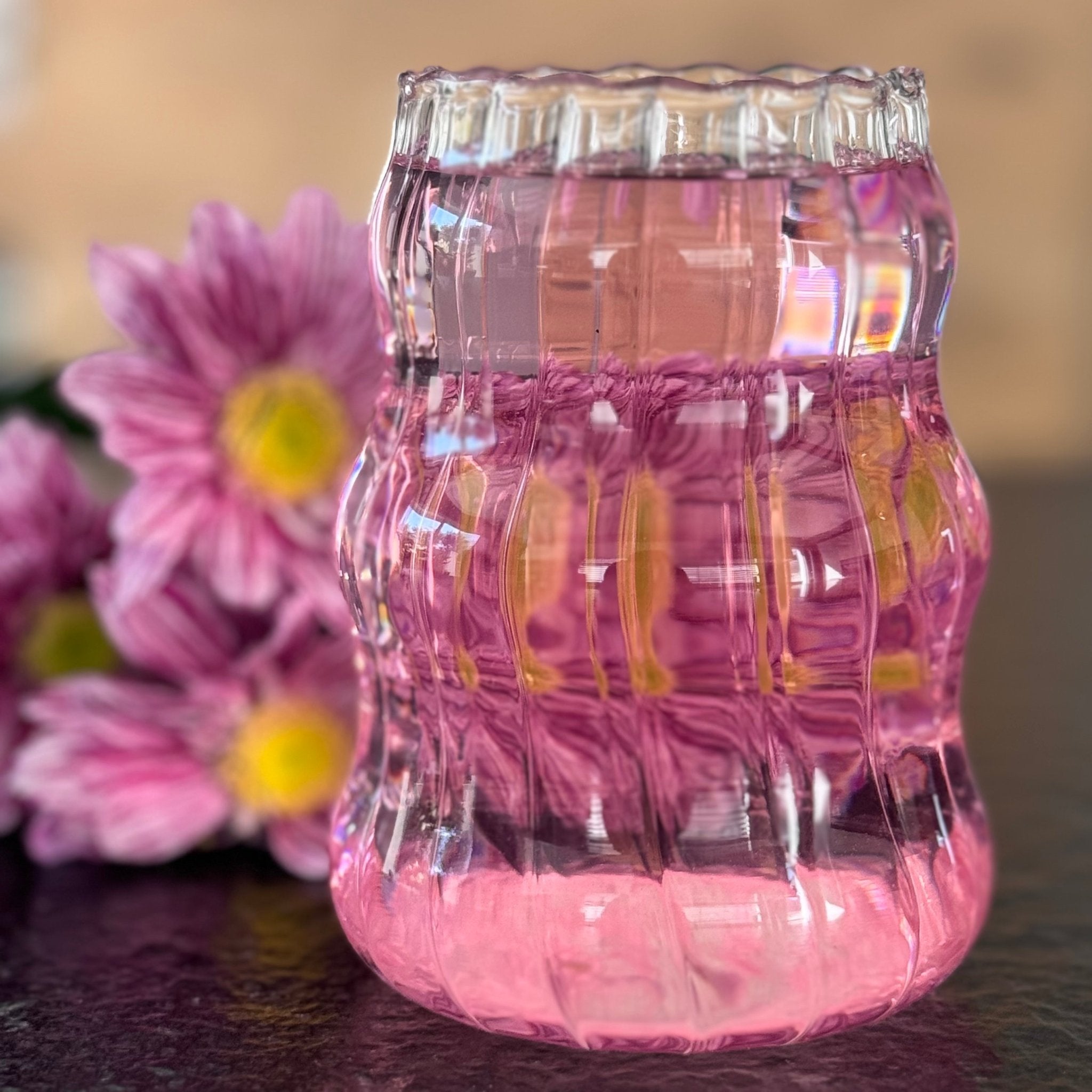 2er Set 'Stripe Wave' Borosilikatglas (540ml) - Namsalhome