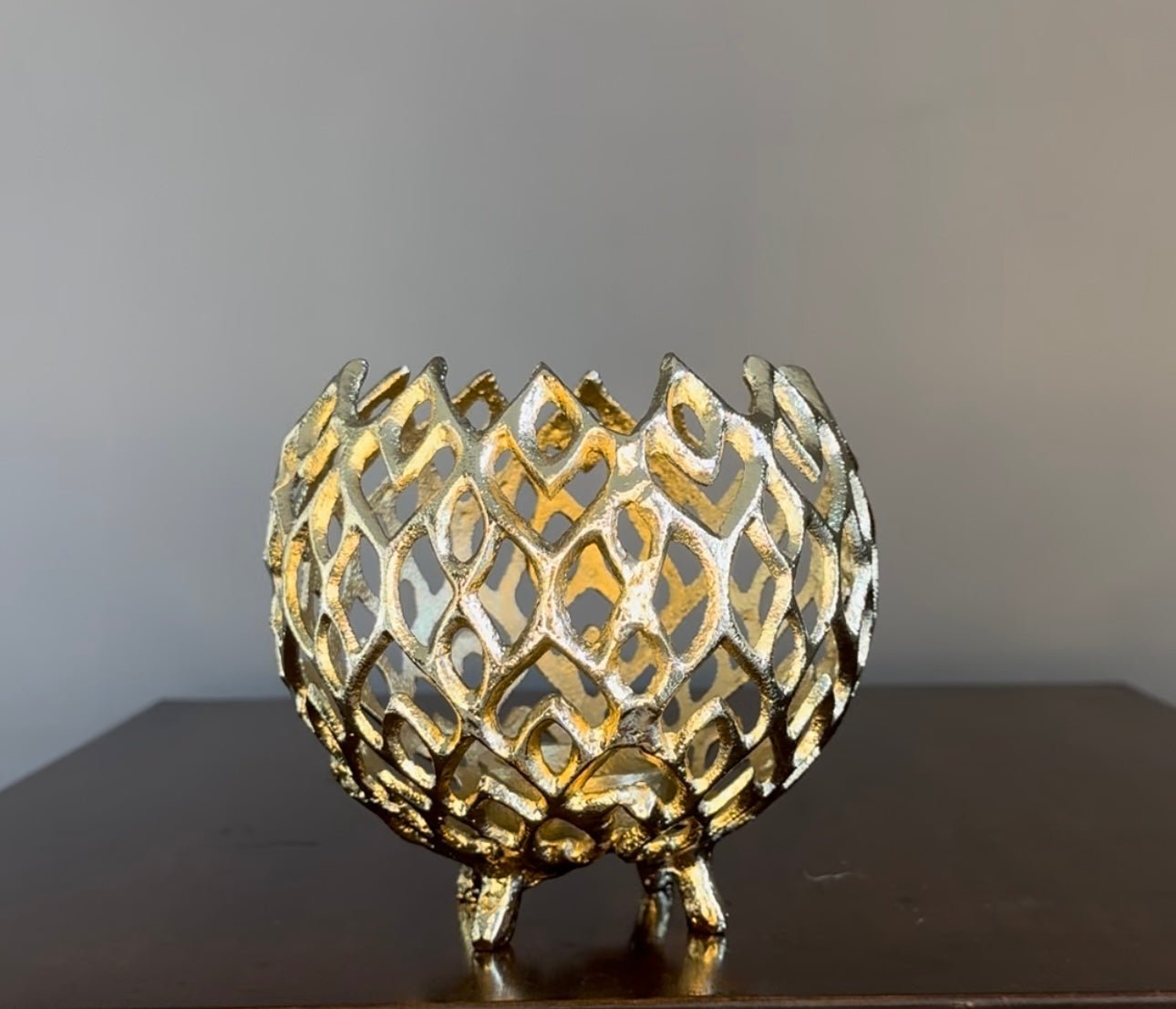 3er Set 'Pfau' Kerzenhalter Gold - Namsalhome