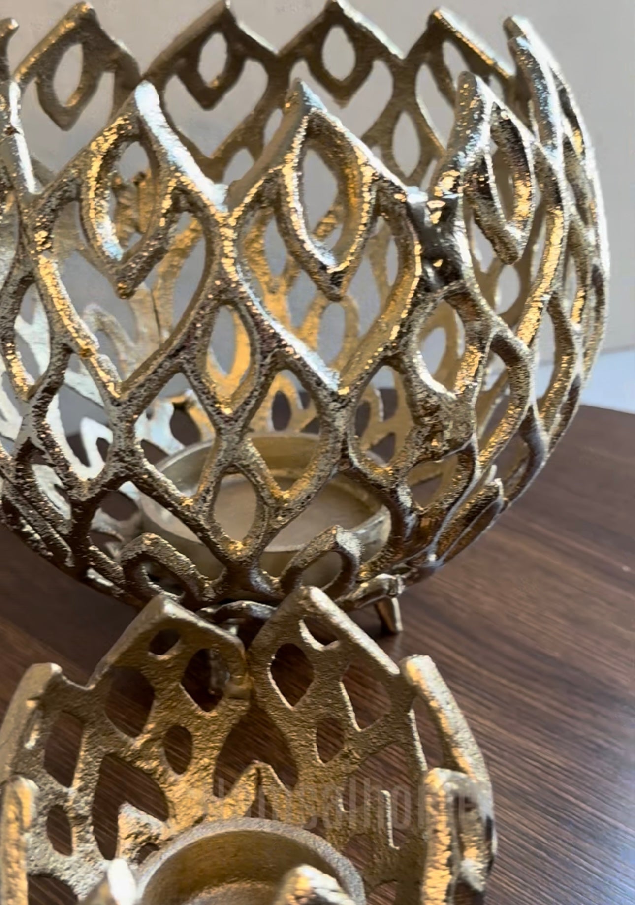 3er Set 'Pfau' Kerzenhalter Gold - Namsalhome