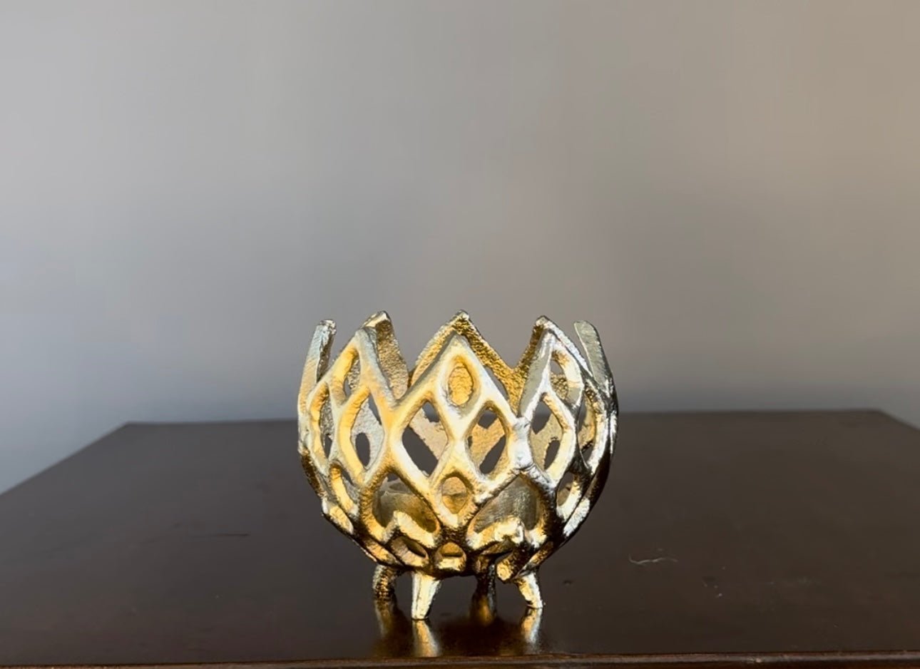 3er Set 'Pfau' Kerzenhalter Gold - Namsalhome