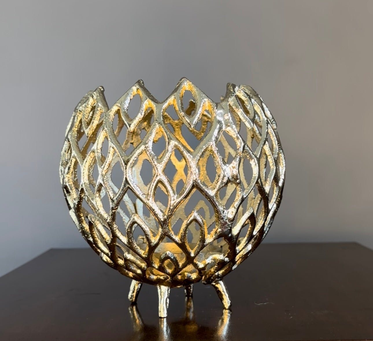 3er Set 'Pfau' Kerzenhalter Gold - Namsalhome