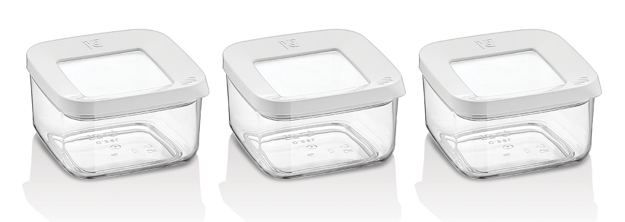 3er Set Quadratischer Vorratsbehälter (350ml) - Namsalhome