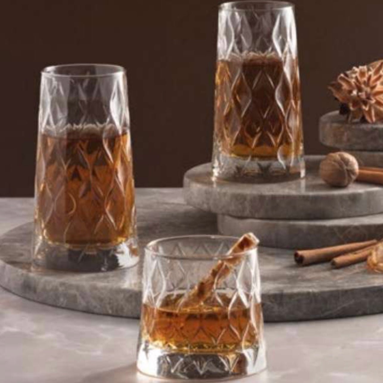 4er Set 'Leafy Long' Trinkglas (450ml) - Namsalhome