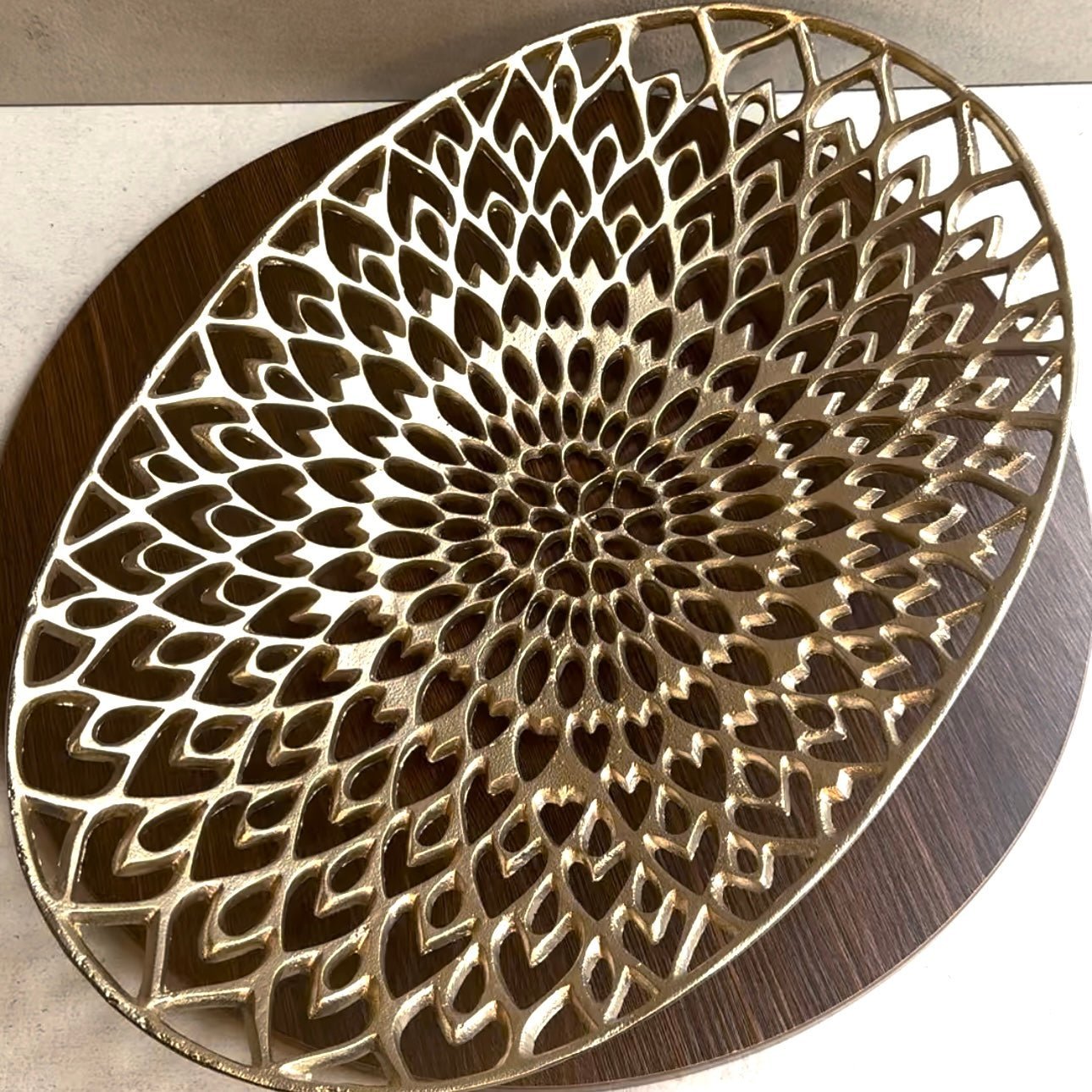 'Pfau' Gold-Dekoschale Oval in 3 Größen - Namsalhome