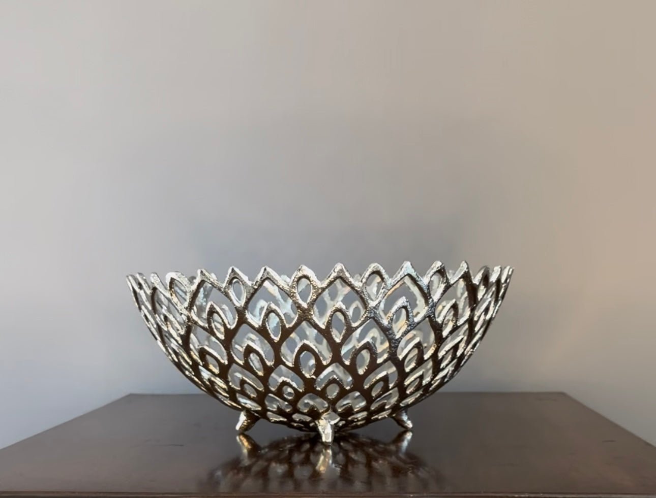 'Pfau' Silber - Dekoschale in 3 Größen - Namsalhome