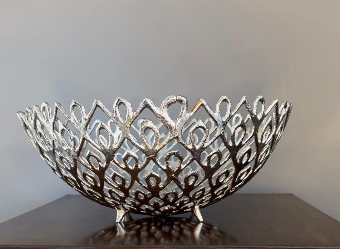 'Pfau' Silber - Dekoschale in 3 Größen - Namsalhome