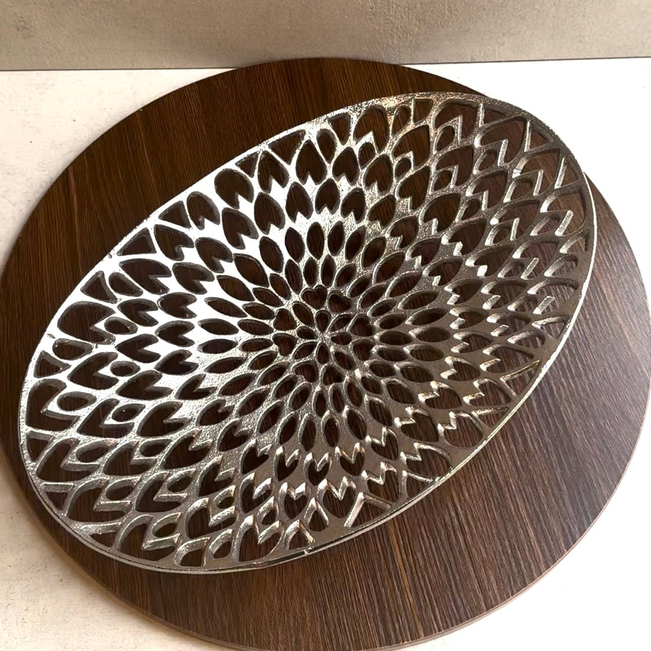'Pfau' Silber - Dekoschale Oval in 3 Größen - Namsalhome