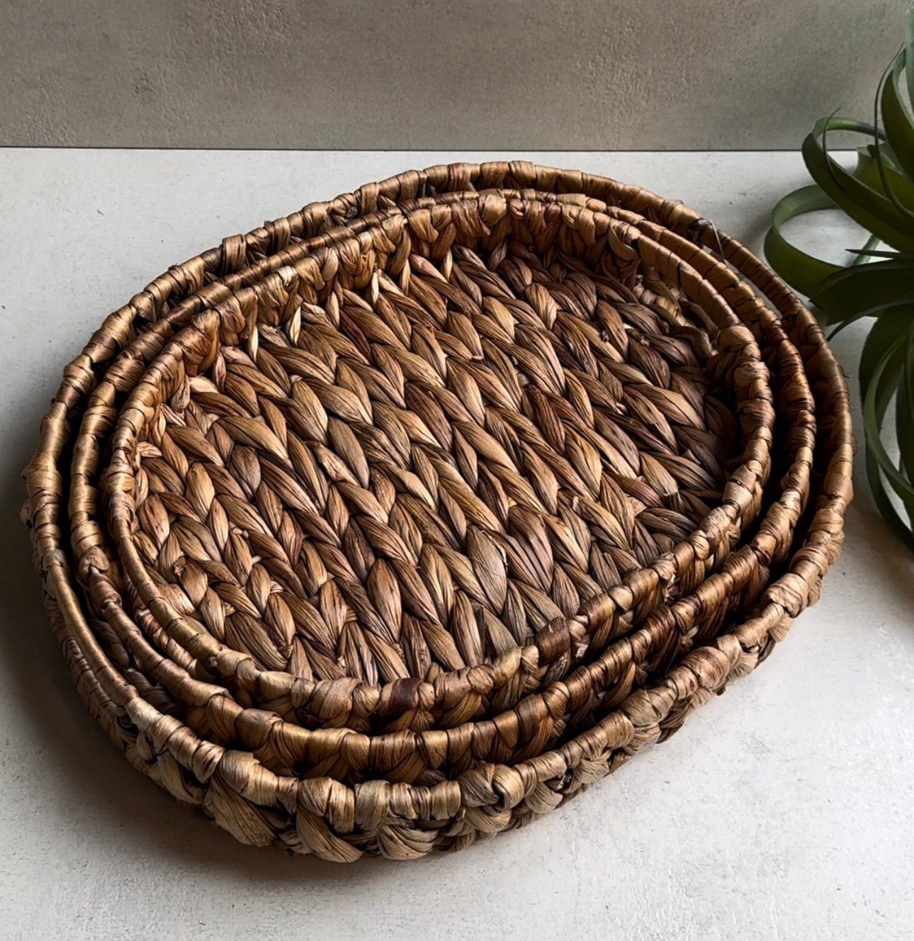 'Rattan' Serviertablett Oval (Einzeln oder Set) - Namsalhome