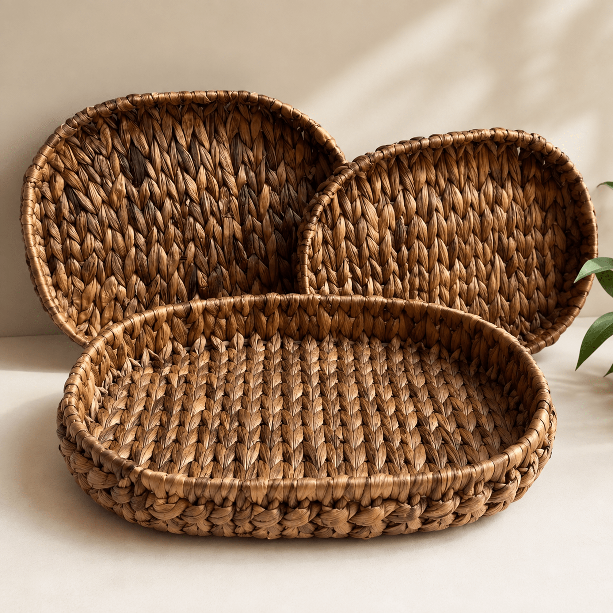 'Rattan' Serviertablett Oval (Einzeln oder Set) - Namsalhome