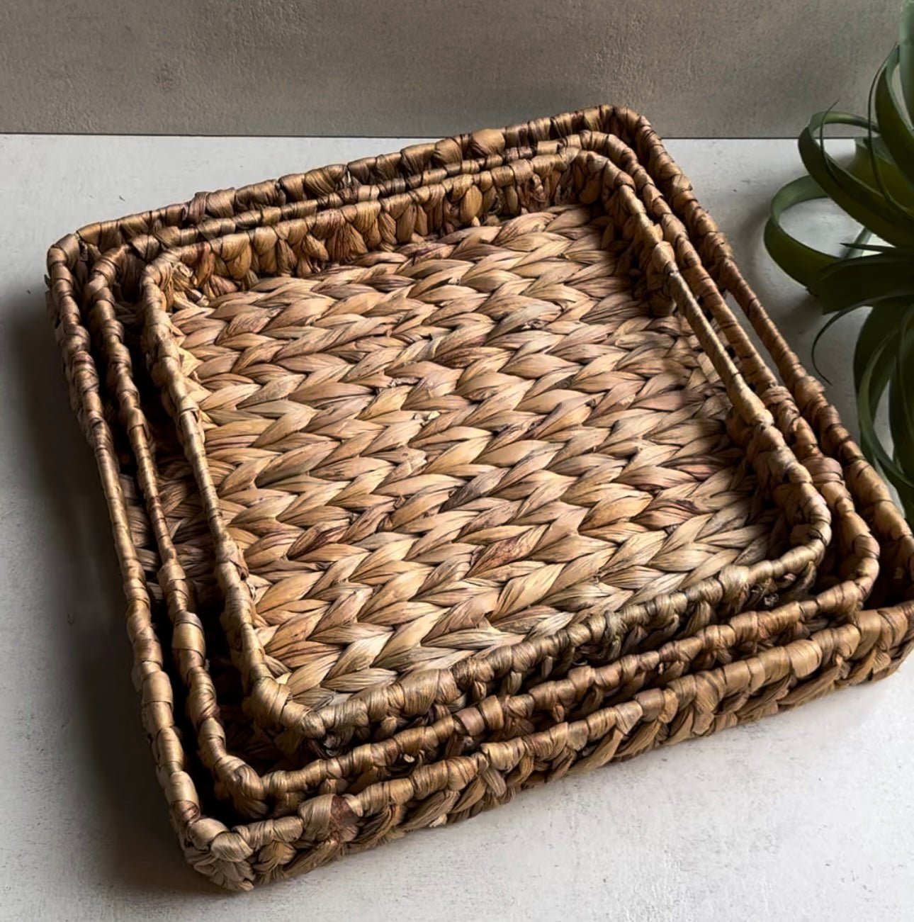 'Rattan' Serviertablett Quadratisch (Einzeln oder Set) - Namsalhome